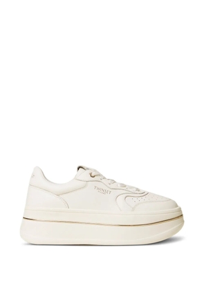 TWINSET lace-up platform sneakers - White