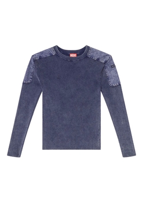 Diesel K-Martin panelled ribbed jumper - Blue