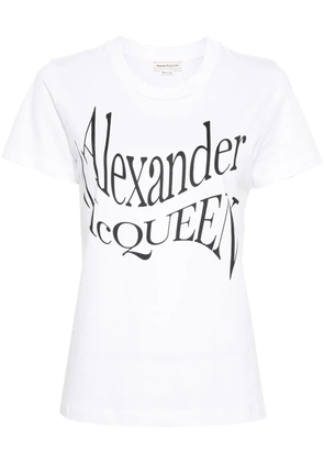 Alexander McQueen logo-print cotton T-shirt - White