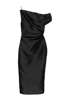 Solace London Ellison one-shoulder midi dress - Black