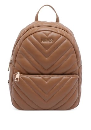 LIU JO quilted chevron backpack - Brown