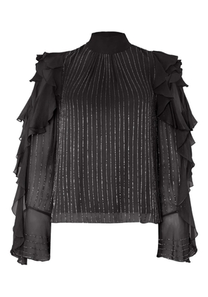 Temperley London ruffled cold-shoulder top - Black