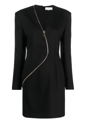 Genny decorative-zip long-sleeve minidress - Black