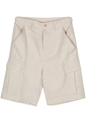 Drôle De Monsieur fine-checked cargo shorts - Neutrals