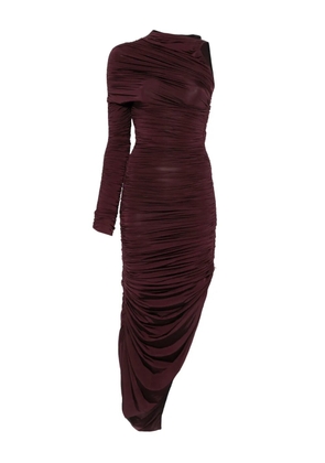 Mugler asymmetric draped maxi dress - Purple