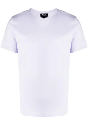 A.P.C. logo-print crew-neck cotton T-shirt - Purple