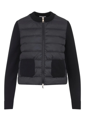Moncler wool-panel quilted jacket - Black