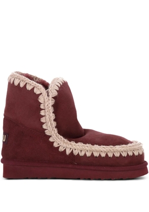Mou double-face stitch-detail boots - Red