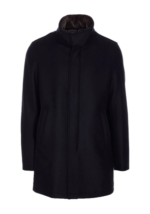 Herno shearling-collar zip-up coat - Blue