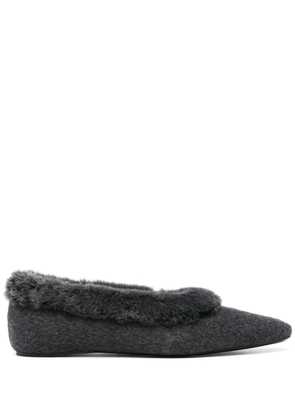TOTEME shearling-trim ballerinas - Grey