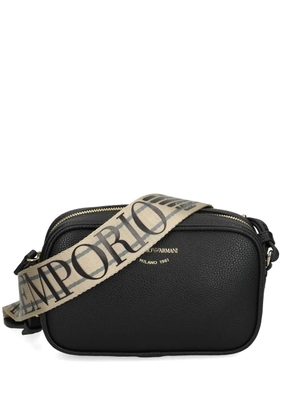 Emporio Armani logo-stamp crossbody bag - Black