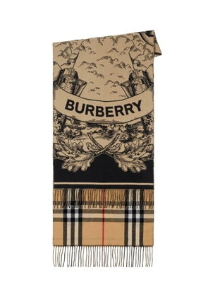 Burberry cashmere jacquard reversible scarf - Neutrals