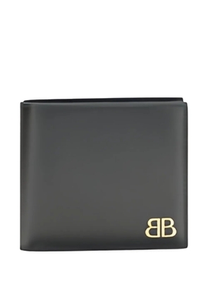 Balenciaga BB-logo leather wallet - Black