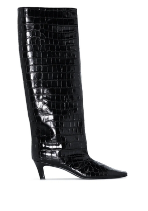 TOTEME The Wide Shaft croc-effect boots - Black