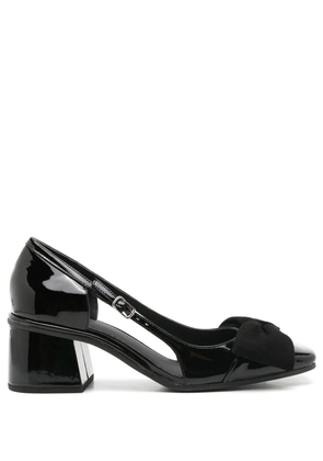 Sarah Chofakian Balé 45mm bow-embellished patent leather pumps - Black