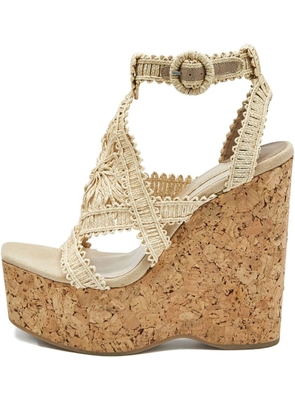 Paloma Barceló raffia-cork wedge sandals - Neutrals