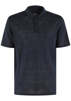 Roberto Collina linen-cotton polo shirt - Blue