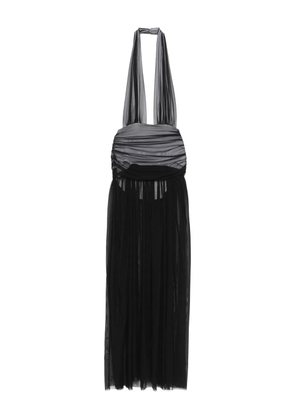 Norma Kamali halterneck shirred maxi dress - Black