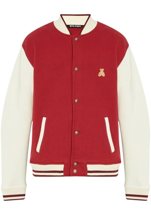 Palm Angels bear-motif bomber jacket - Red