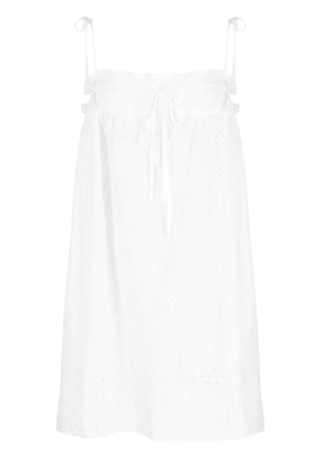 GANNI broderie-anglaise cotton minidress - White