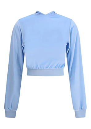 Balenciaga tie-detail zip-up top - Blue