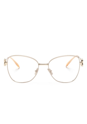 Miu Miu Eyewear logo-plaque glasses - Gold