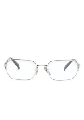 Prada Eyewear triangle-logo rectangle-frame glasses - Silver