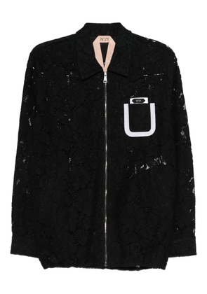 Nº21 lace zip-front jacket - Black