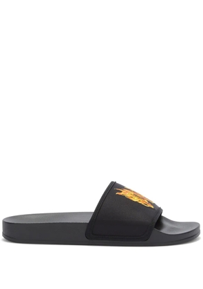 Palm Angels monogram-embossed pool slides - Black