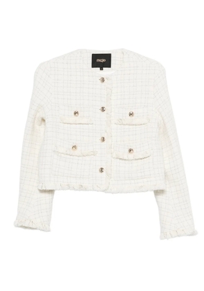 Maje fringed buttoned tweed jacket - Neutrals