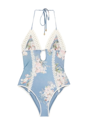 ZIMMERMANN Cascadian crochet-detail swimsuit - Blue