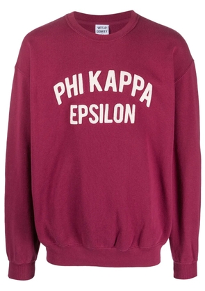 Wild Donkey logo-patch drop-shoulder sweatshirt - Red