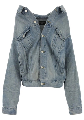 Balenciaga drop-shoulder denim jacket - Blue