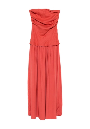 Faithfull the Brand Hedy Maxi ruched bandeau dress - Red