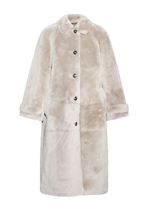 Yves Salomon lamb-fur single-breasted coat - Neutrals