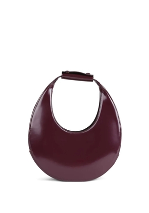 STAUD Moon crescent patent-leather tote bag - Red