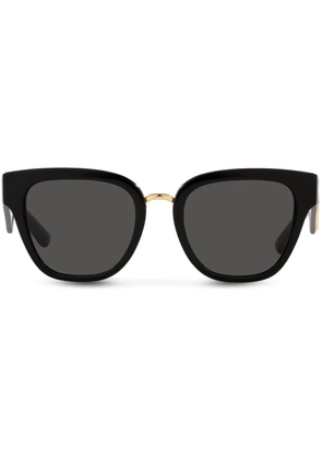 Dolce & Gabbana Eyewear round-frame logo-plaque sunglasses - Black