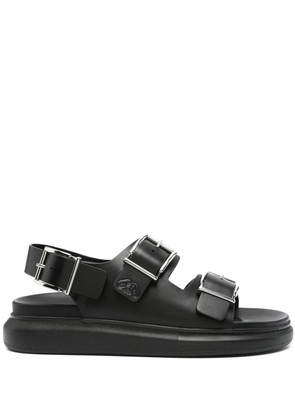 Alexander McQueen logo-debossed leather sandals - Black