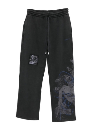 Off-White graphic-patch trousers - Black
