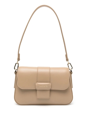 Lacoste logo-appliqué flap bag - Brown