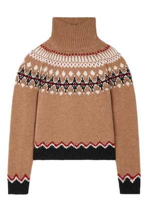 Alanui Sweet Winter fairisle turtleneck sweater - Brown