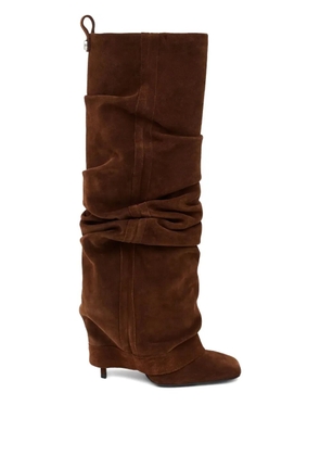 The Attico 105mm Rea square toe boots - Brown