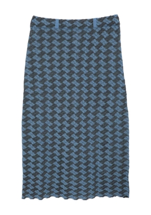 YANYAN KNITS jacquard wool shirt - Blue