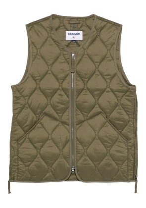 Sebago quilted zip-front vest - Green
