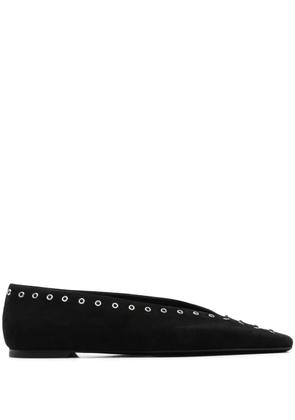 TOTEME suede lace-up ballerina shoes - Black