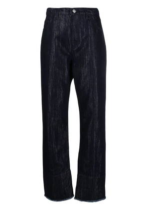Victoria Beckham lurex high-rise wide-leg jeans - Blue