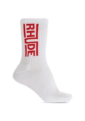 RHUDE logo socks - White
