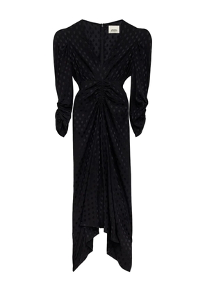 ISABEL MARANT polka-dot pattern puff-sleeve midi dress - Black