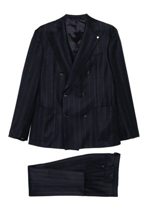 LUIGI BIANCHI MANTOVA pinstripe double-breasted suit - Blue