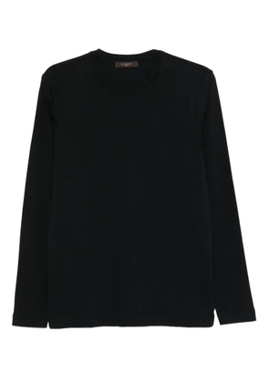 Zanone long-sleeved cotton T-shirt - Black